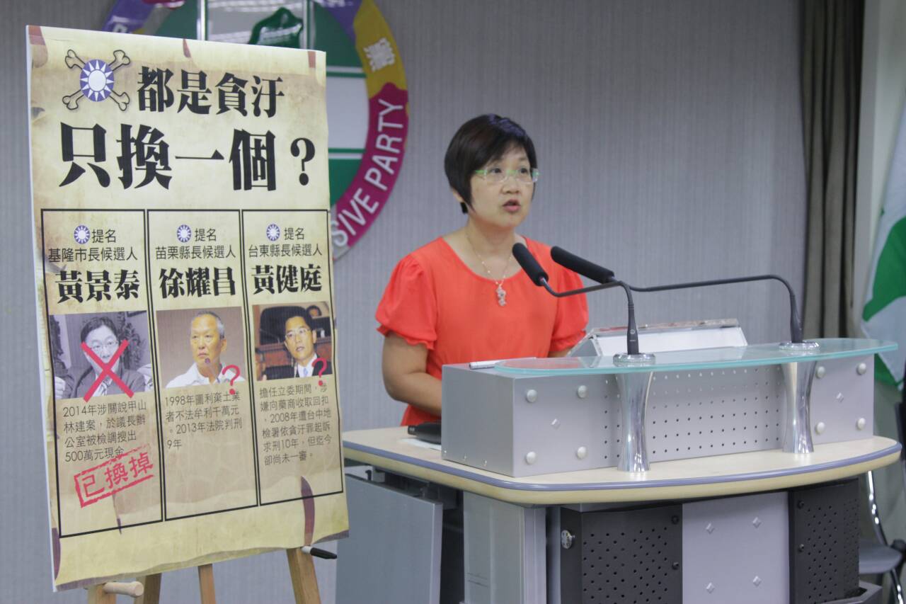 徐佳青批國民黨在台東、苗栗提名標準何在?(朱蒲青攝)