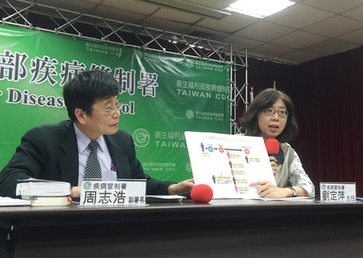 衛福部疾管署副署長周志浩表示，韓國疑似MERS病例搭韓亞航空OZ723班機從韓國飛香港，再從香港搭大巴士到深圳。(中央社)　