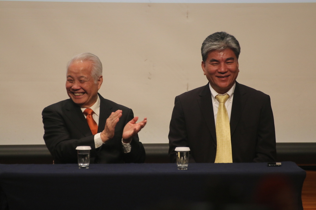 前內政部長李鴻源（右）接受親民黨主席宋楚瑜指派，擔任「執政團隊召集人」。（記者何豪毅攝）20151118