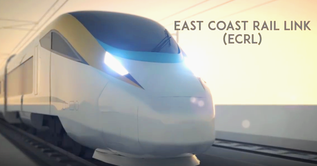 馬來西亞東海岸銜接鐵道(East Coast Railway Link, ECRL)計劃。圖:截圖自Expo Negaraku