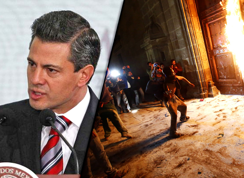 墨西哥總統潘尼亞尼托(Enrique Pena Nieto)無視國內暴力示威,今天展開中國與澳洲的6天訪問行程。(網路資料,民報合成)