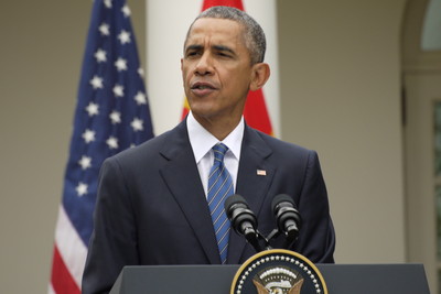 跨太平洋夥伴協定（TPP）5日宣布完成實質談判，對此，美國總統歐巴馬發表聲明表示，美國不能讓像中國大陸等國家寫下全球經貿規則，他並呼籲國會兩黨支持通過該協定。(中央社資料照片)