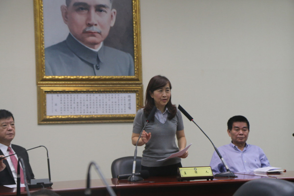 國民黨中常會決議召開臨時全代會，文傳會主委林奕華說明。記者何豪毅攝20151007