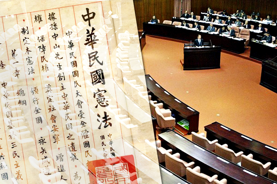 台灣「以黨領政」的習性會導致執政者獨裁，若實施行政與立法合一的內閣制則更為嚴重。（張大魯攝，民報合成）