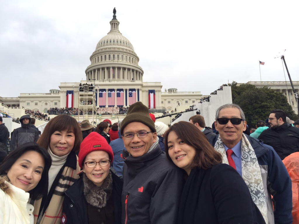 前行政院長游錫堃率台灣慶賀代表團前往國會山莊參加第45任美國川普總統就職典禮。圖／游錫堃辦公室提供