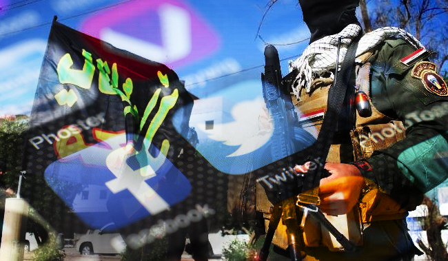 恐怖分子利用臉書、推特等科技公司的服務，招募成員並下達命令，助長恐怖主義的氣焰。（網路資料，民報合成）