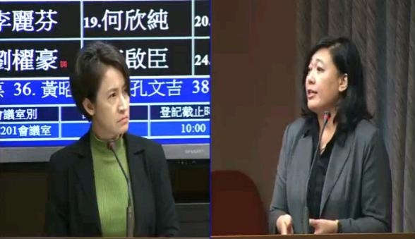 立院交通、教育委員會今日審查NCC被提名新任委員，準主委詹婷怡（圖右）認為馬政府卸任前提出的匯流五法提出似乎過於匆促，有必要進一步研究，並同意可以適度鬆綁國內影劇置入行銷，但唯獨被提名人台大新聞所教授洪貞玲不認為該鬆綁。