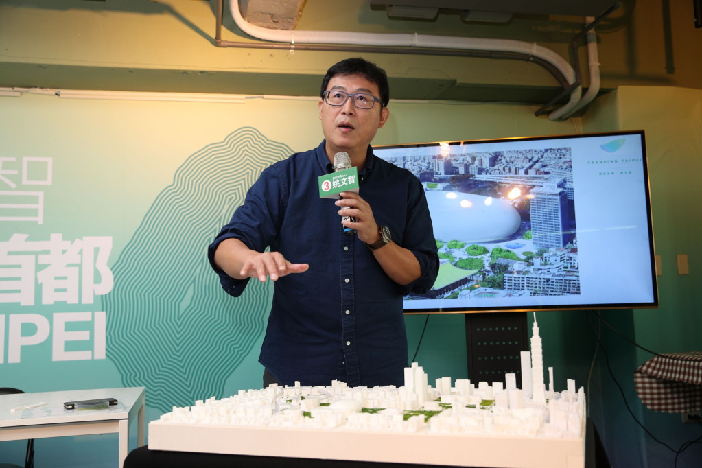 民進黨台北市長候選人姚文智今天（26日）公布大巨蛋方案，提出以「東區大公園」來解決大巨蛋的問題，並且連帶解決東區面臨的發展瓶頸。圖／姚文智辦公室提供
