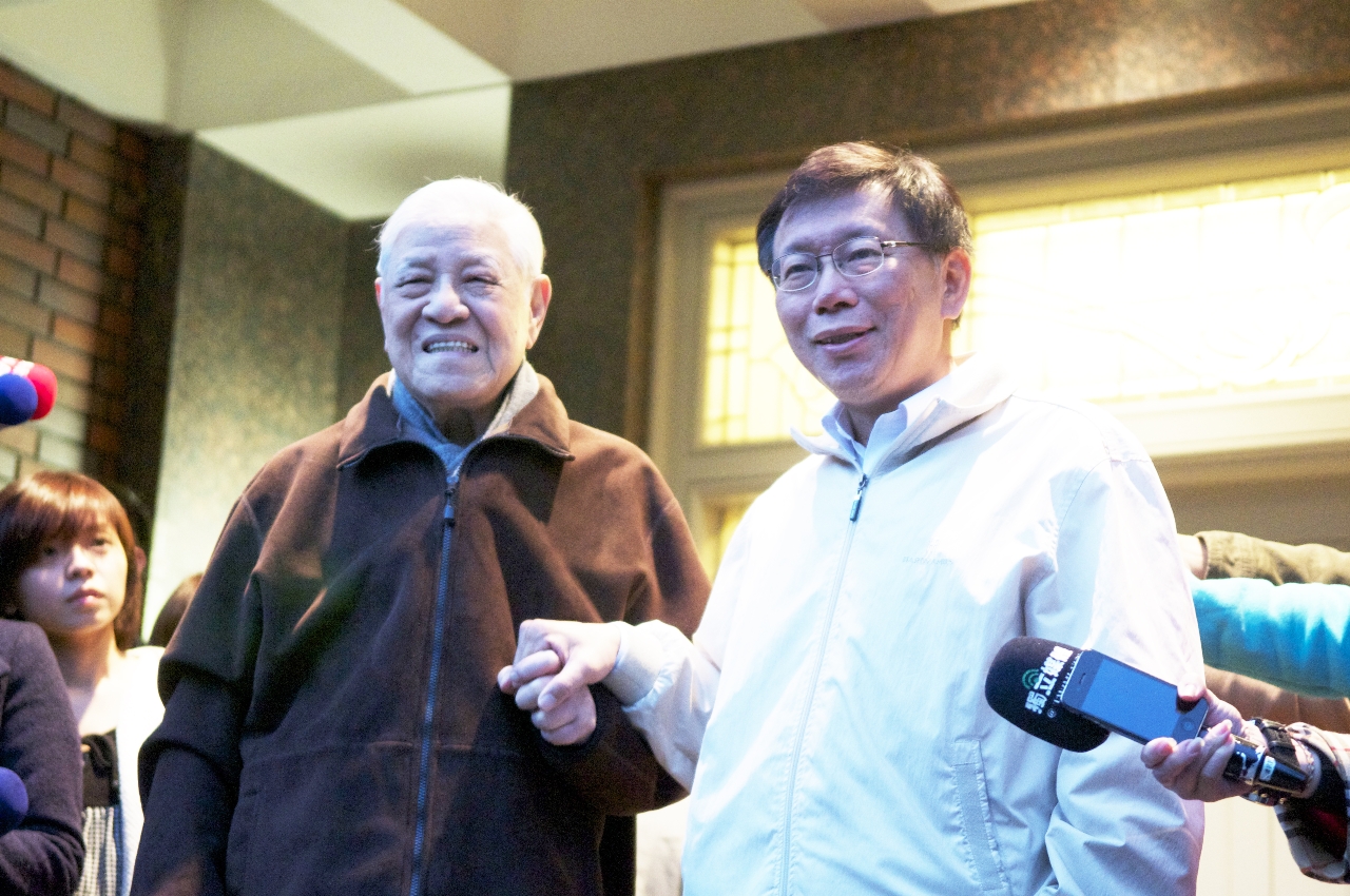 李登輝建議柯文哲處理市政三原則。（記者黃謙賢攝）