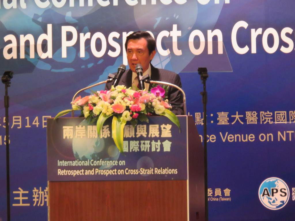 總統馬英九昨(14)日出席國際研討會提及美、中前領導人認知「九二共識」,但AIT今日澄清,美方無特定立場。(記者唐詩攝影)