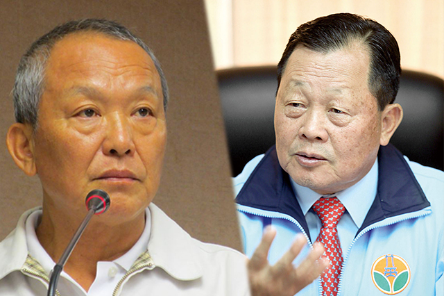 苗栗縣長徐耀昌（左）北上求援百億救急，遭政院拒絕。他批評前任縣長劉政鴻（右）玩得太過火！（網路資料，民報合成）