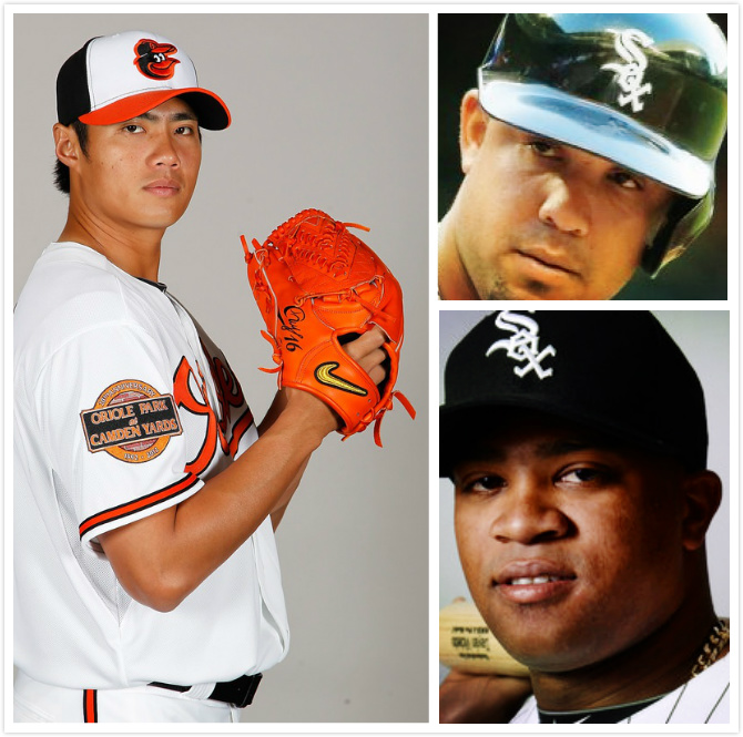 陳偉殷明（21）日出戰白襪隊,要特別小心該隊兩支巨砲阿布瑞尤（Jose Abreu，右上）、維西耶多（Dayan Vicideo，右下）。圖：合成自網路資料