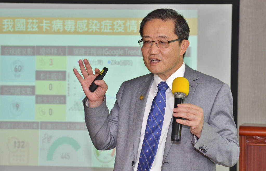 疾病管制署署長郭旭崧呼籲外界只咬做好防蚊工作,不需要太擔心茲卡病毒,他戲稱這隻病毒「在武林不入流」。圖／郭文宏