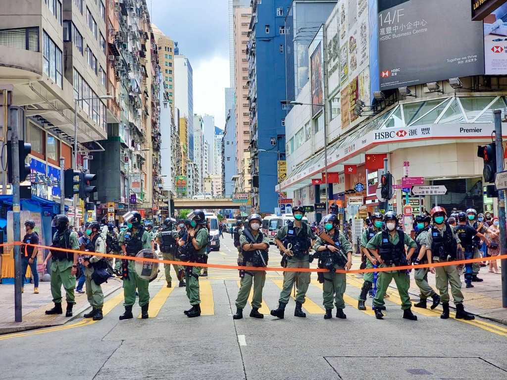 7月1日港版國安法通過後，於中國淫威下的香港。圖／田牧提供