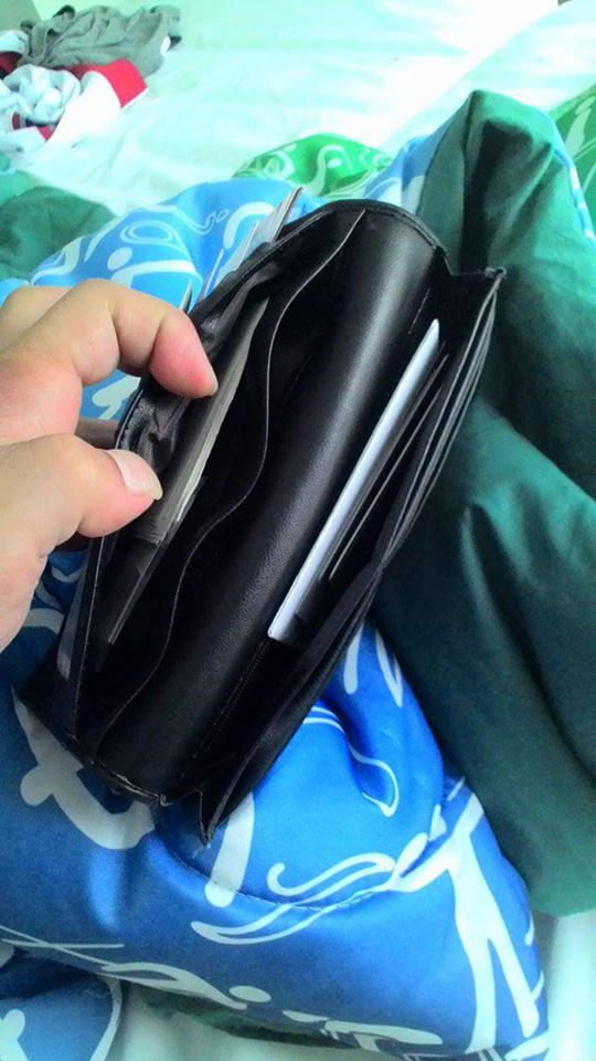 奧運舉重選手唐啟中妻子孫睿孝在臉書PO文指出唐啟中錢包遭竊。圖擷自孫睿孝臉書